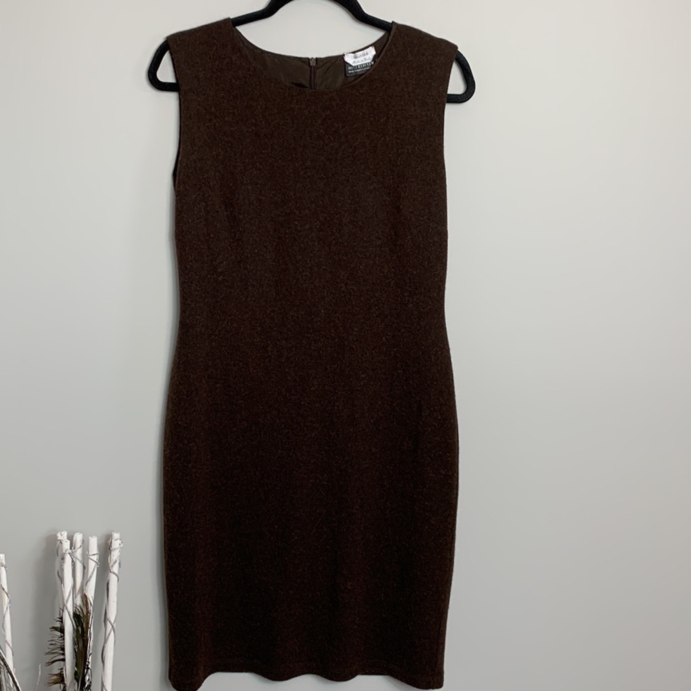 MaxMara Sleeveless Dress Camel Hair Brown Size Medium